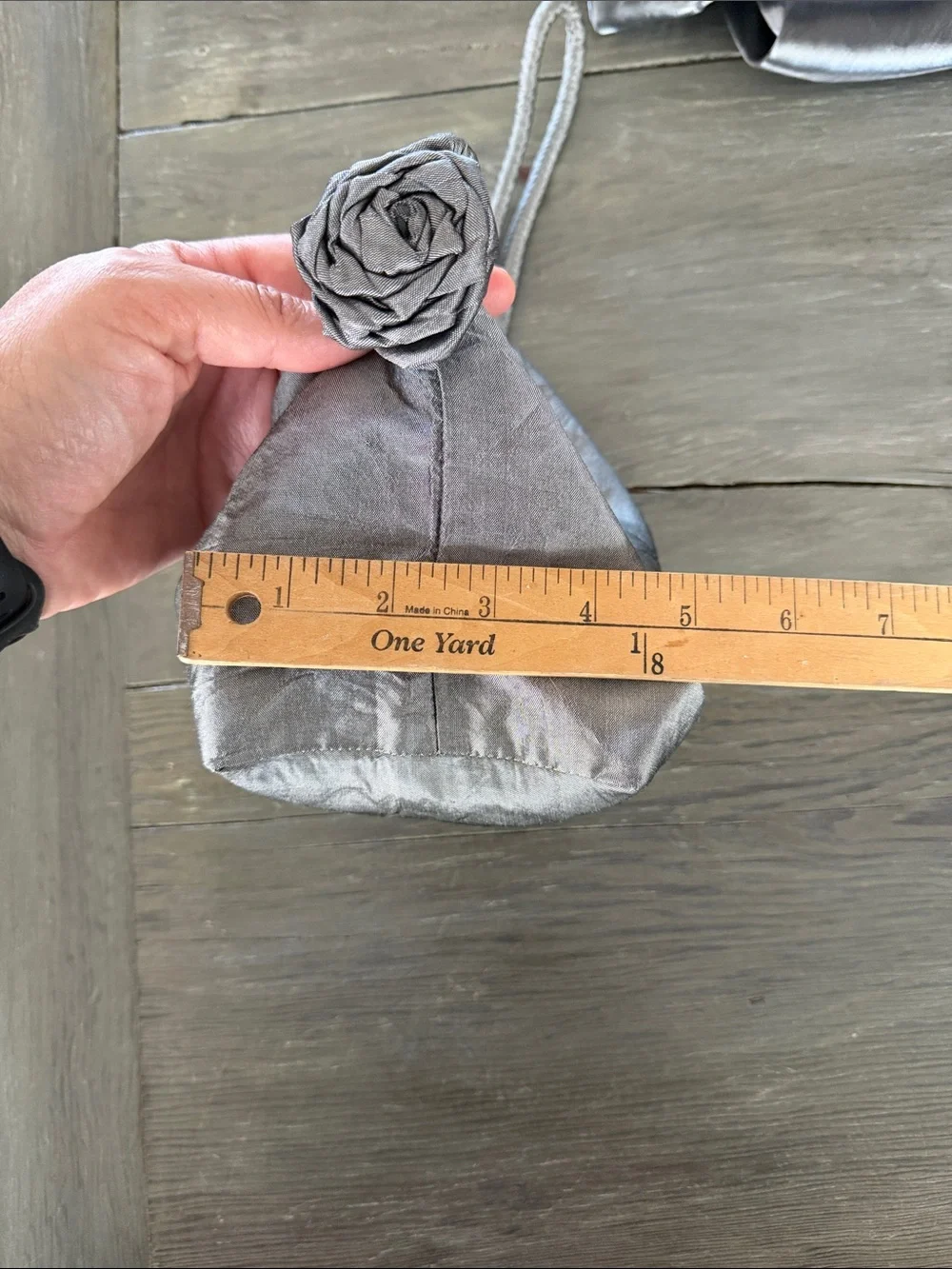 Clamar 100% Silk Silver Metallic Zip Pouch Bag - Women Bags